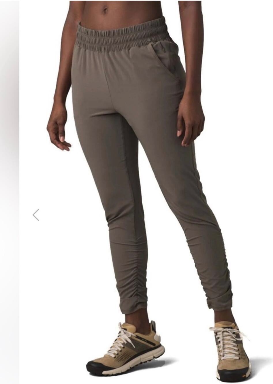 Prana Railay Ruched Jogger Pants Women’s Size M Khaki Green EUC